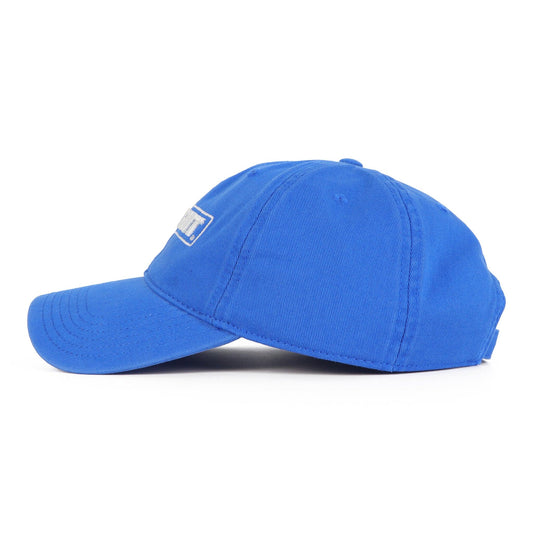 Side view of royal blue hat
