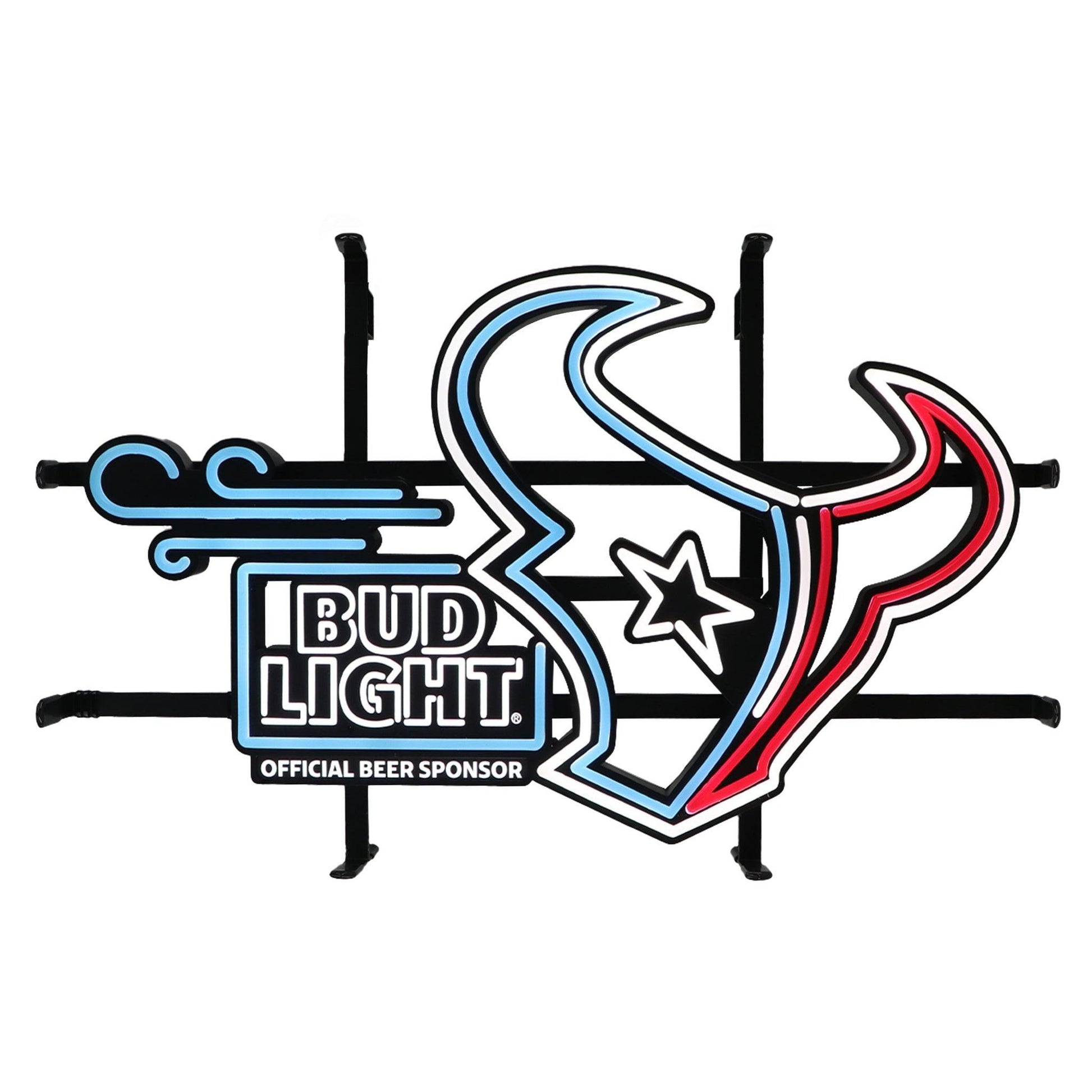 Houston Texans Bud Light NFL LED Neon Sign - White Lit