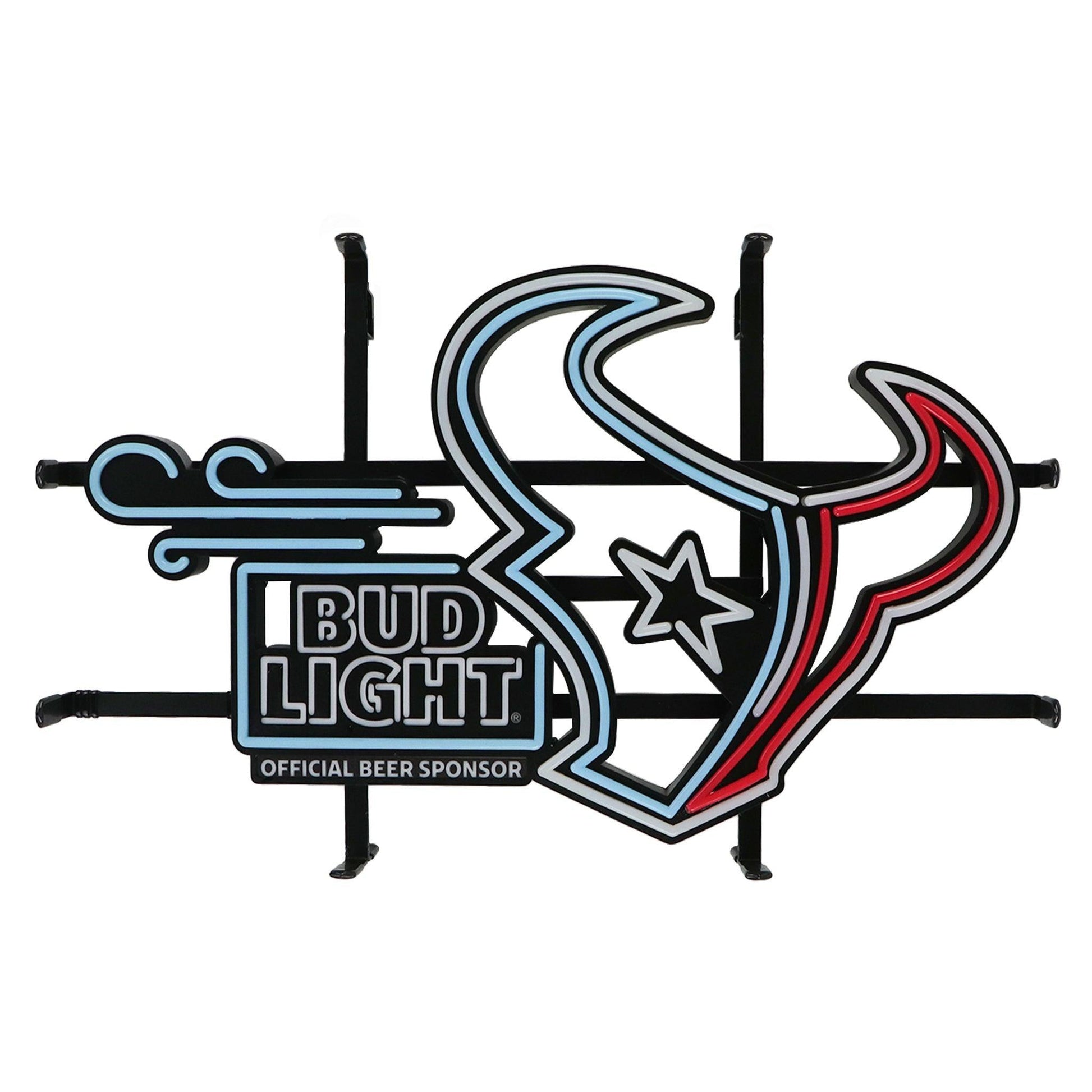 Houston Texans Bud Light NFL LED Neon Sign - White Unlit