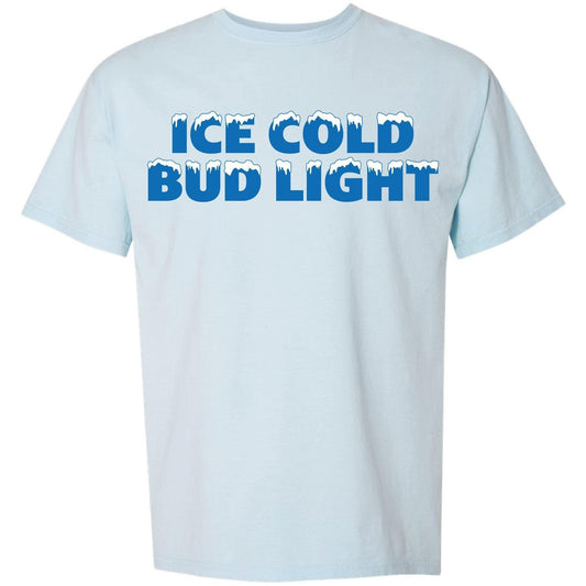 Bud Light Ice Cold Men's Light Blue T-Shirt - Front View
