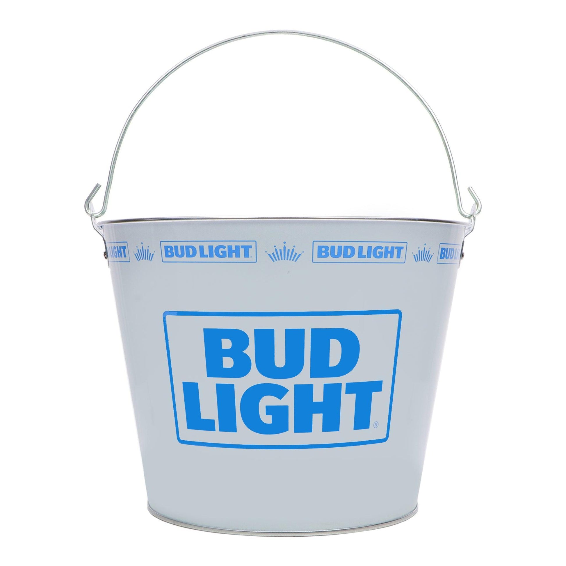 front of beer bucket with bud light logo