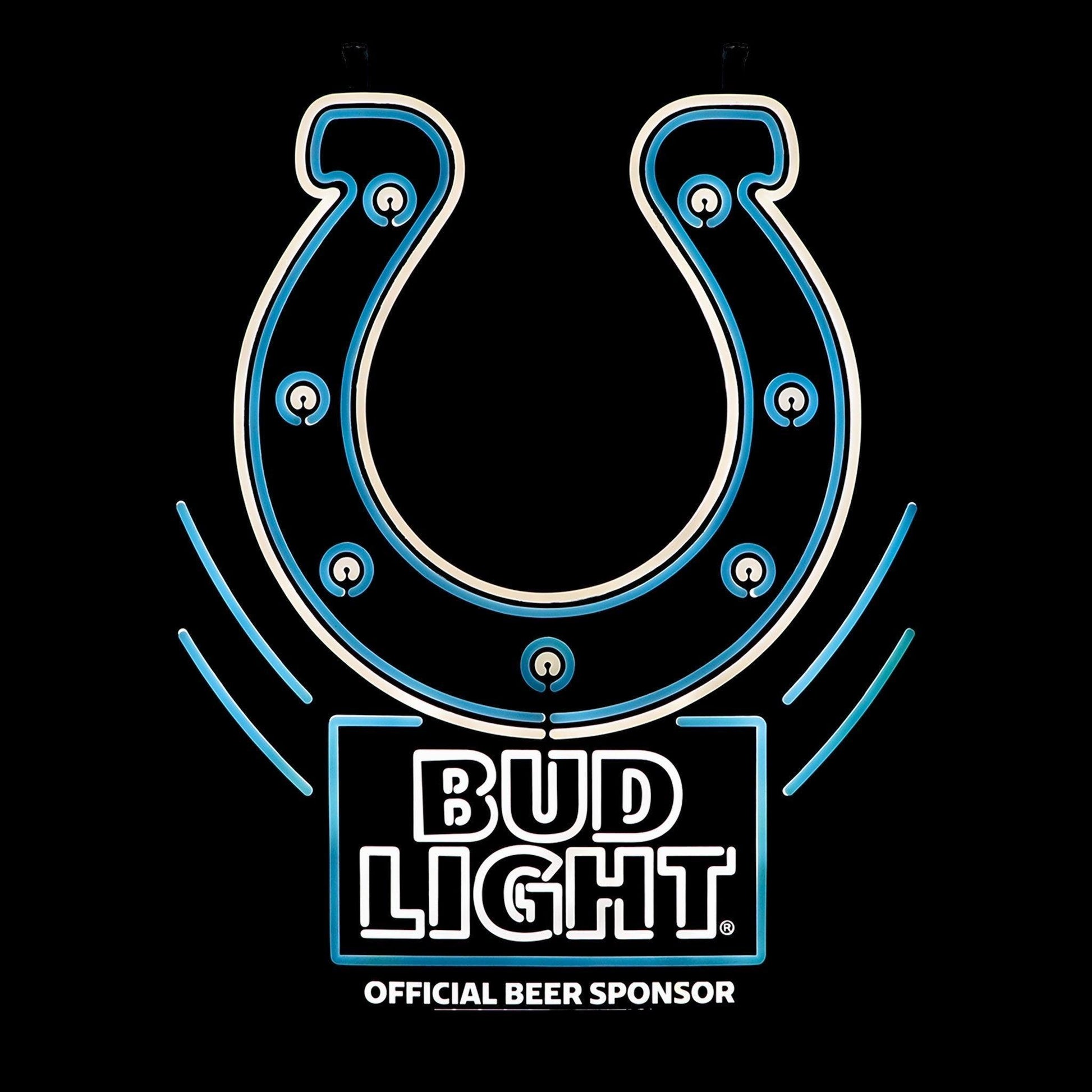 Indianapolis Colts Bud Light NFL LED Neon Sign - Dark Lit
