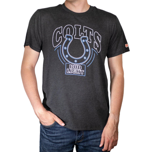 Man Wearing Indianapolis Colts Bud Light Black T-Shirt