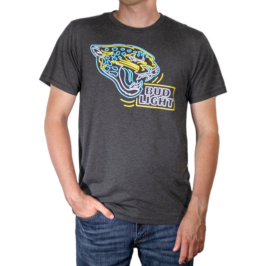 Man Wearing Bud Light Jacksonville Jaguars Black T-Shirt