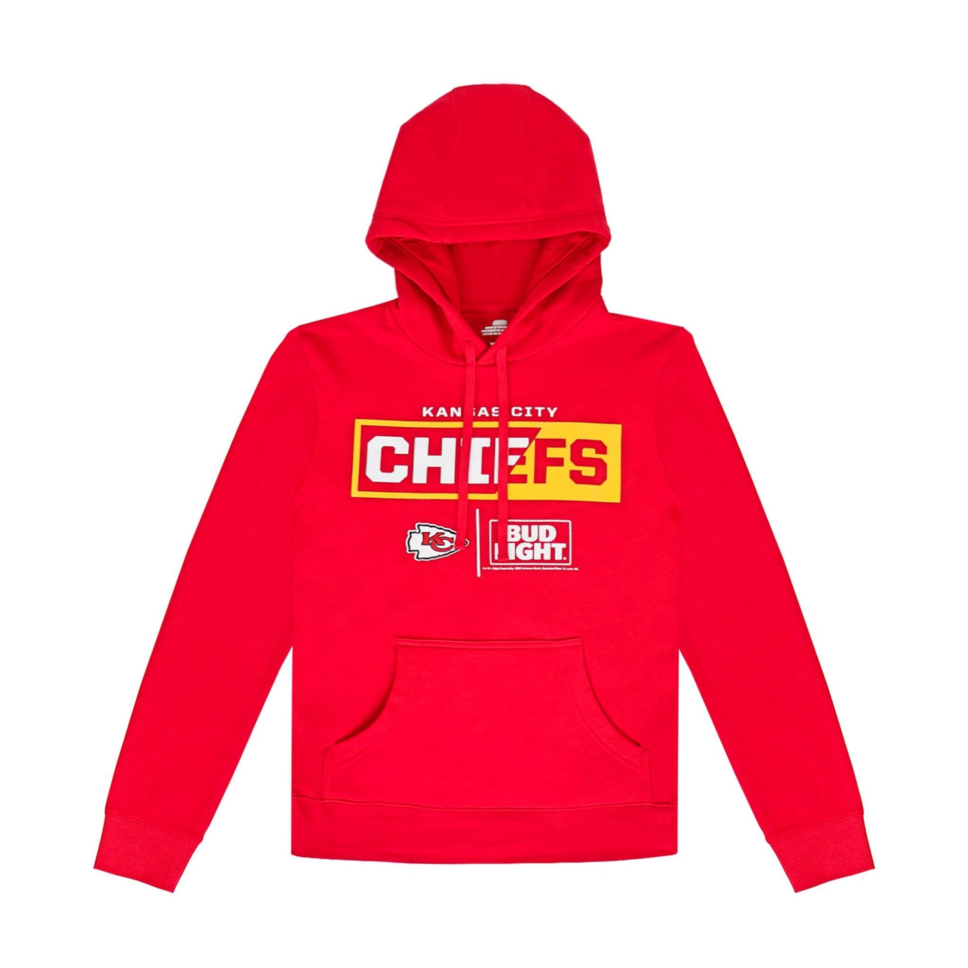 chiefs hoodie red with bud light logo