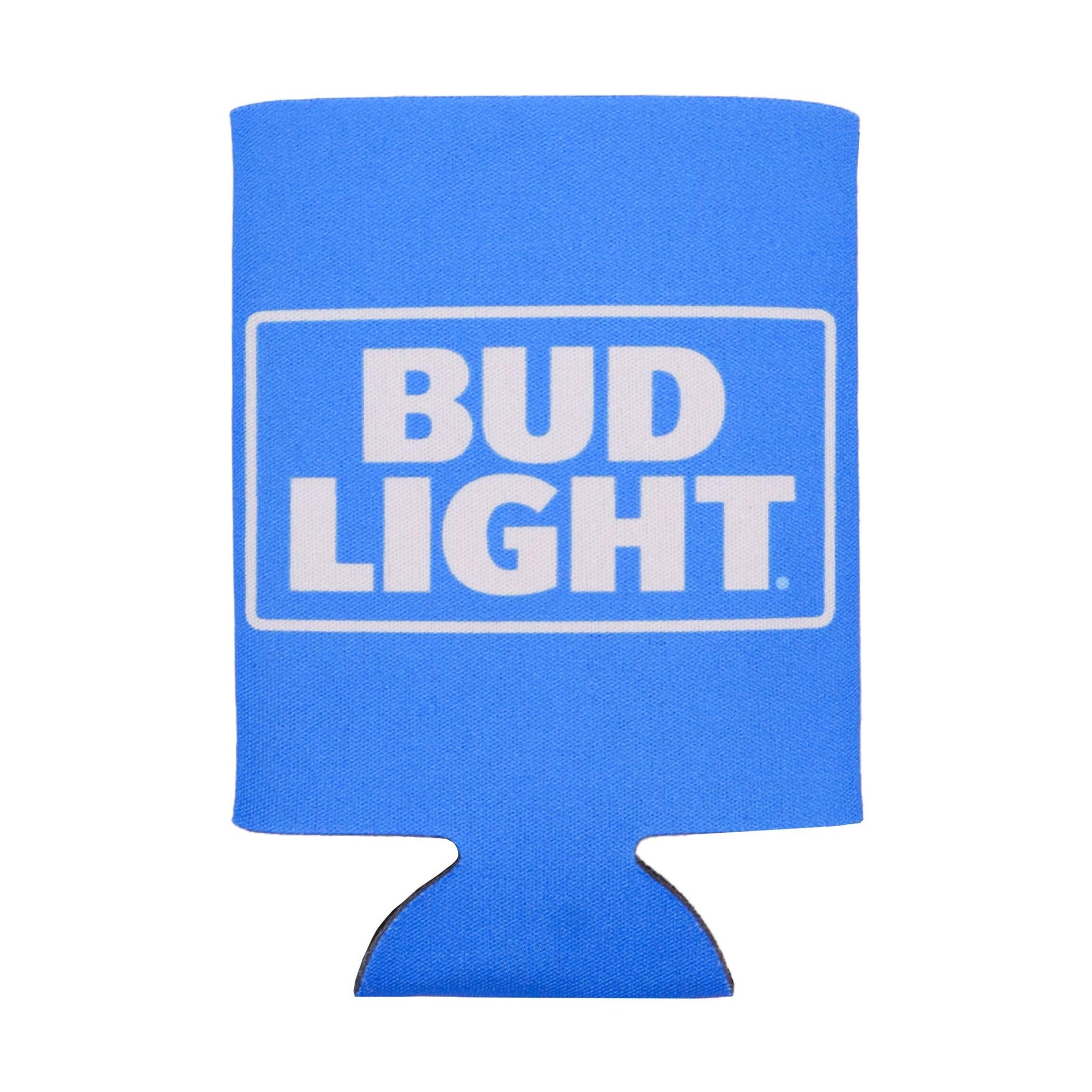 Flat lay of the bud light coolie 