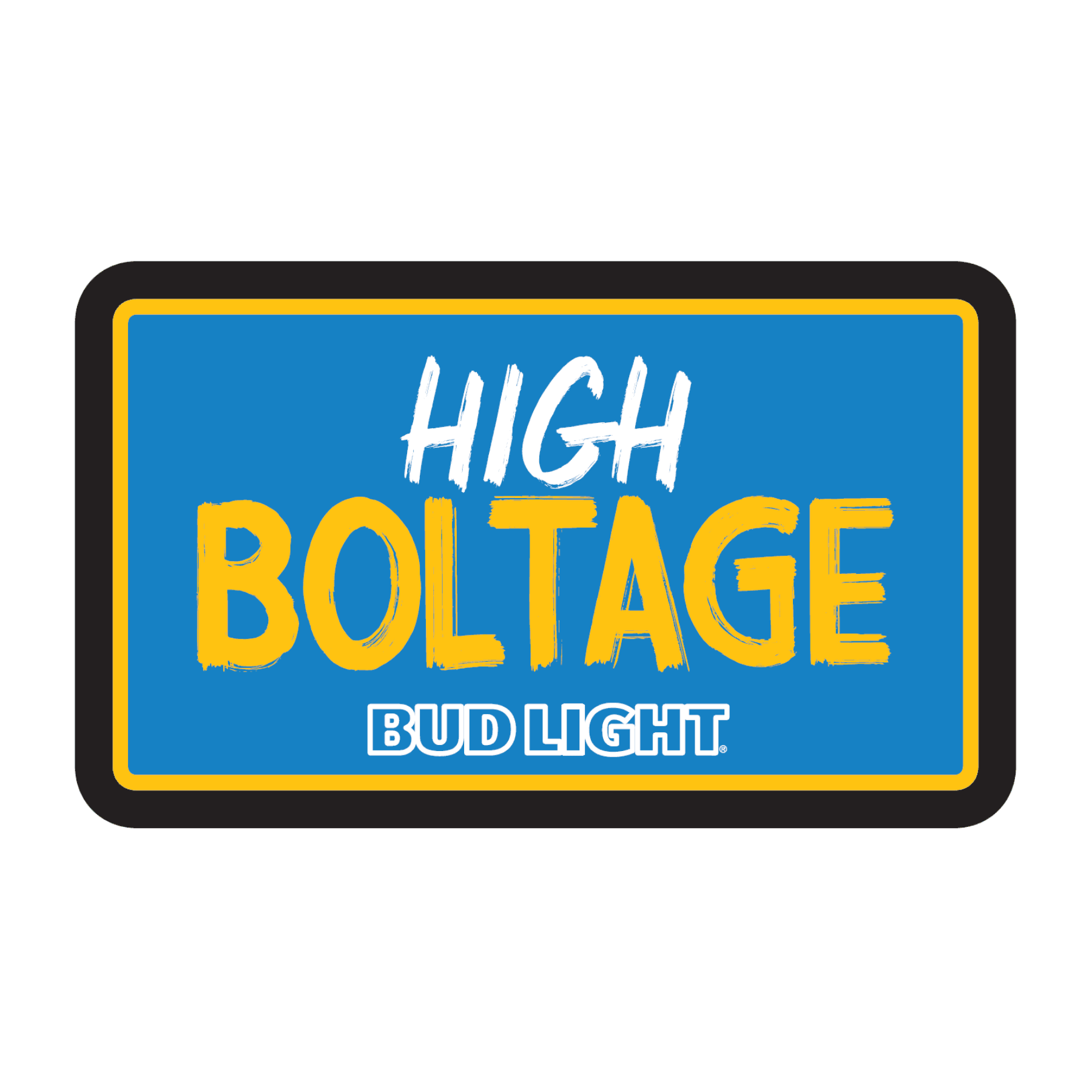 bud light los angels chargers led neon sign that says high boltage