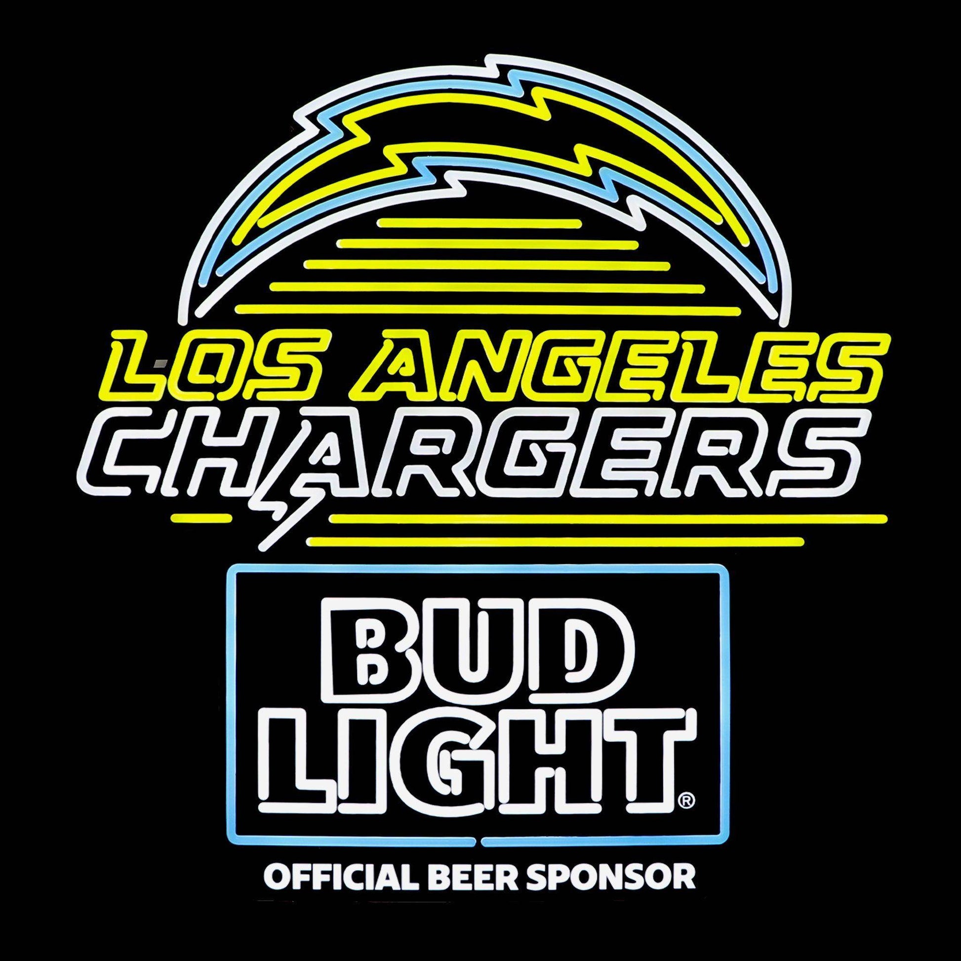 Los Angeles Chargers Bud Light NFL LED Sign - Dark Lit