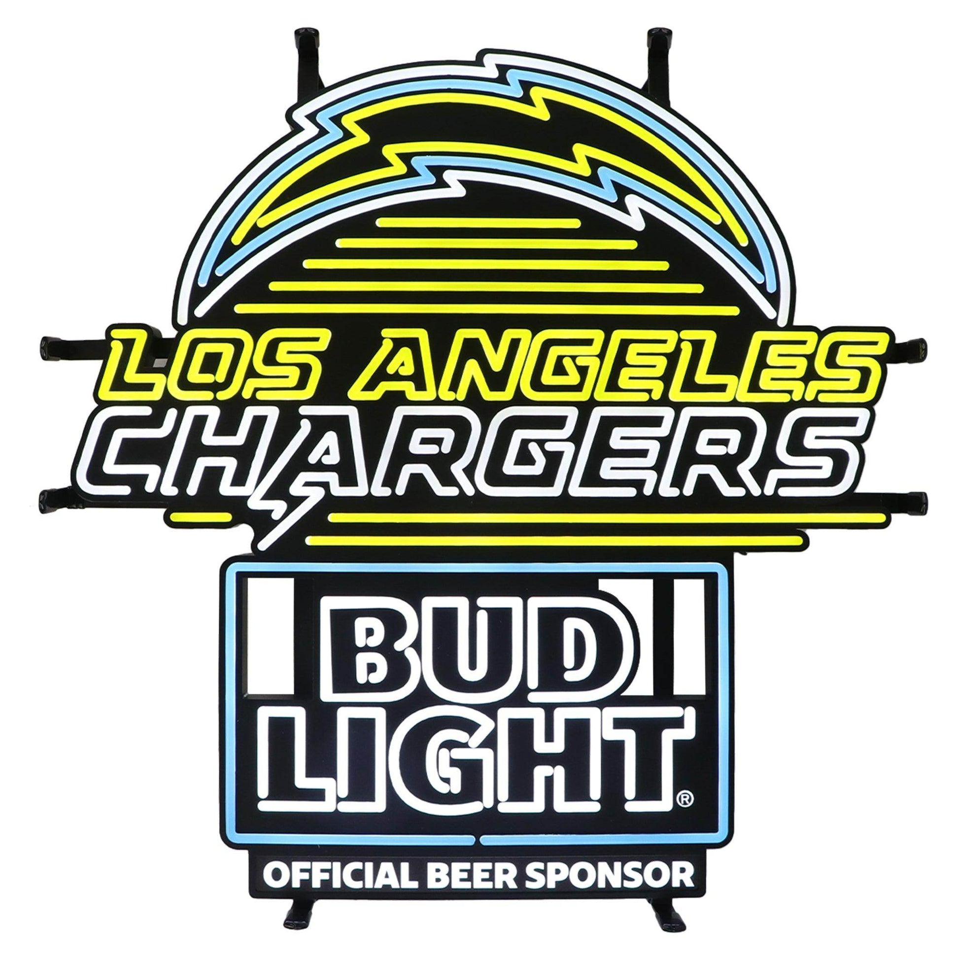 Los Angeles Chargers Bud Light NFL LED Sign - White Lit