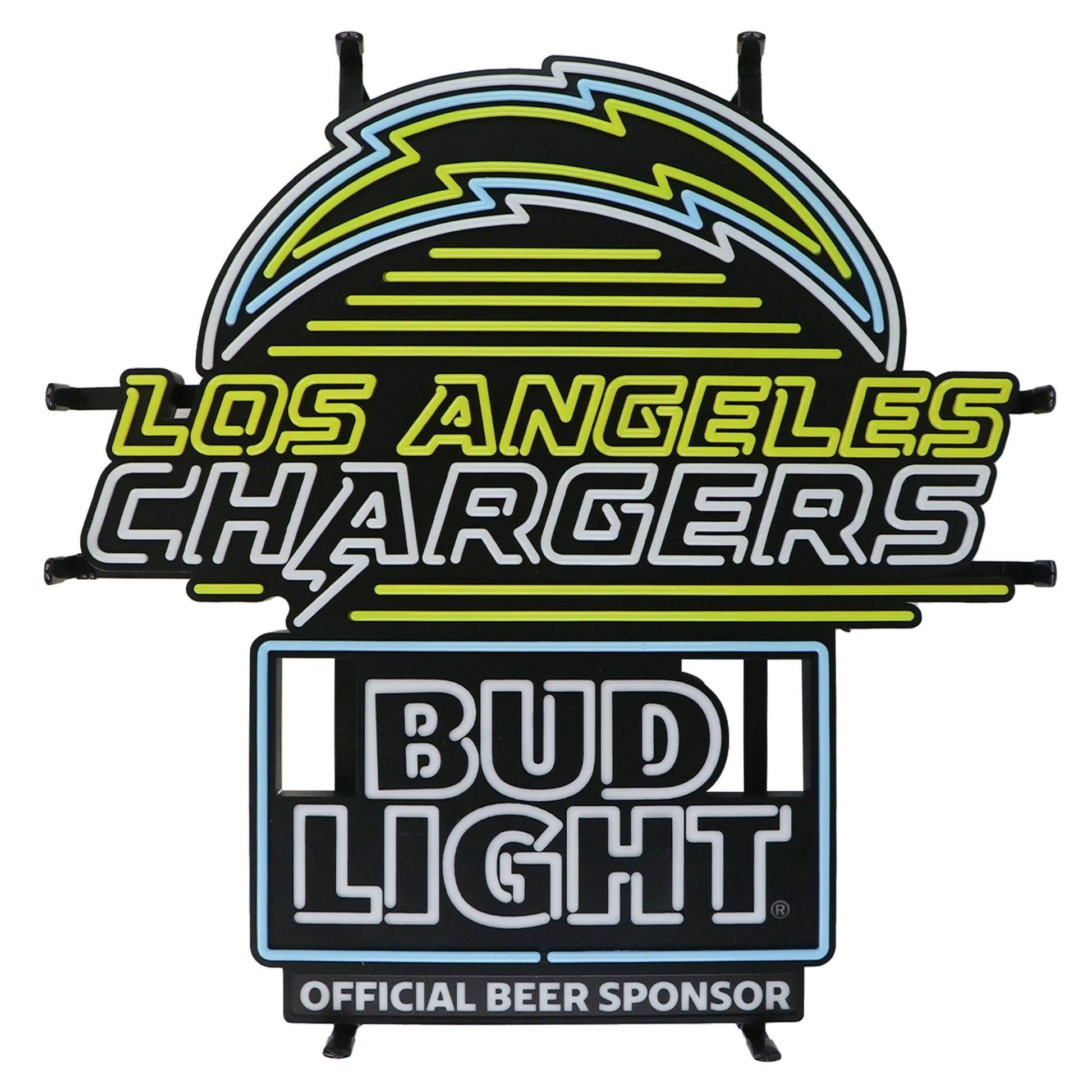 Los Angeles Chargers Bud Light NFL LED Sign - White Unlit