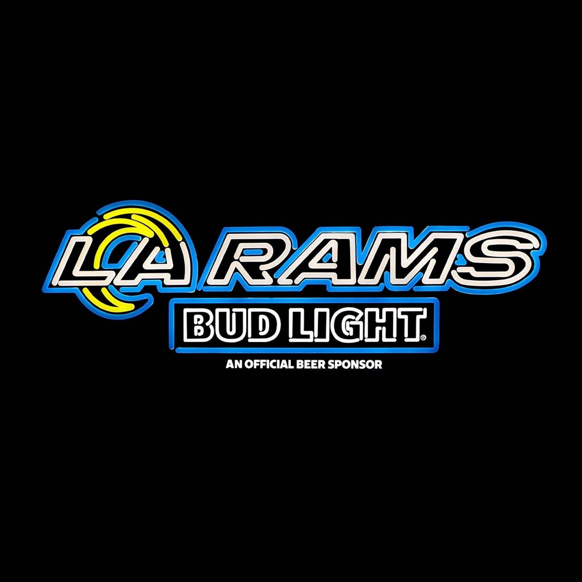 LA Rams Bud Light NFL LED Neon Sign - Black Lit