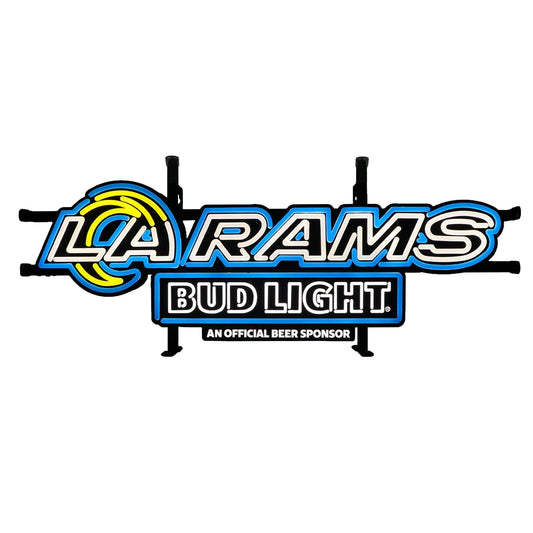 LA Rams Bud Light NFL LED Neon Sign - White Lit