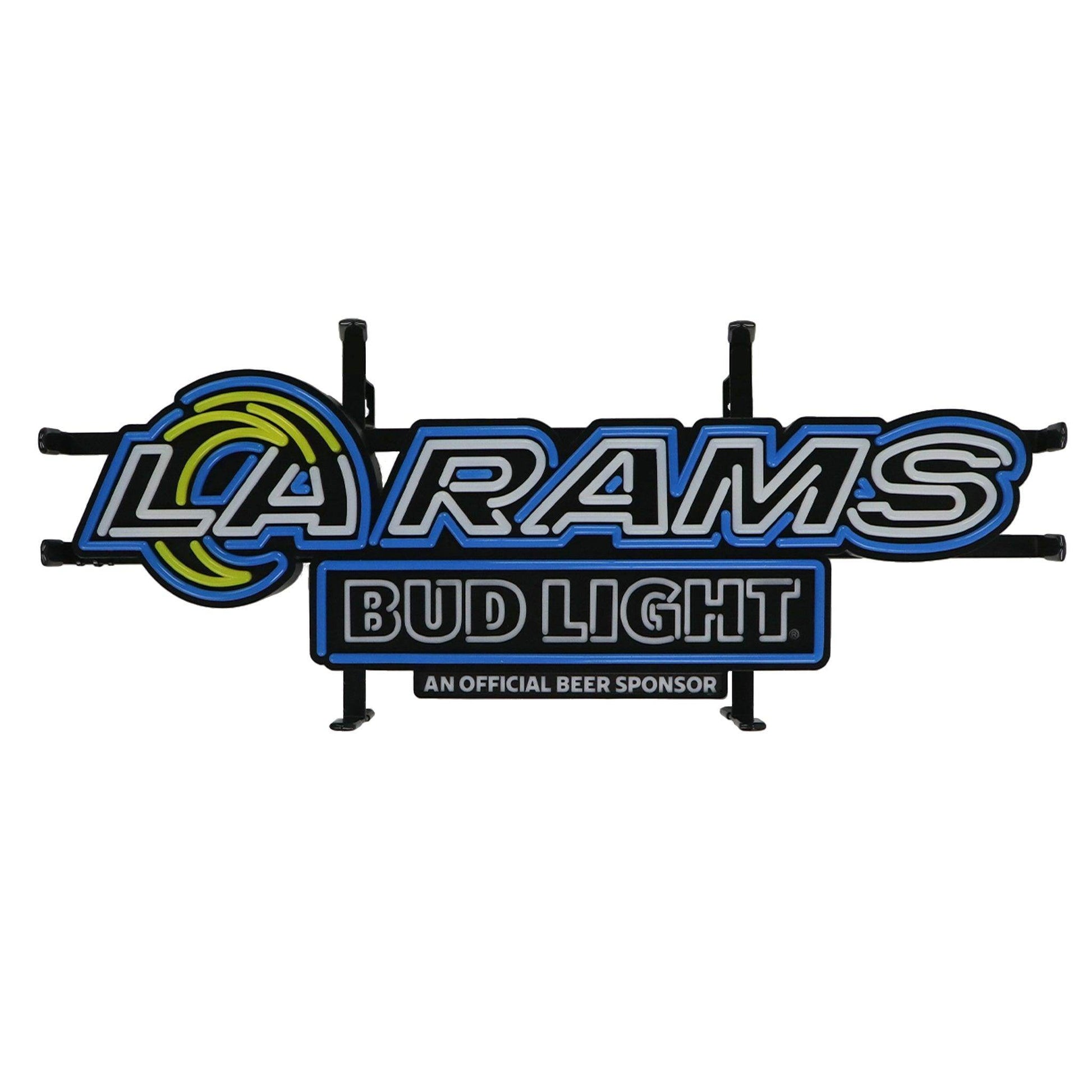 LA Rams Bud Light NFL LED Neon Sign - White Unlit