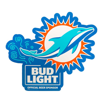 Bud Light Miami Dolphins NFL Metal Sign
