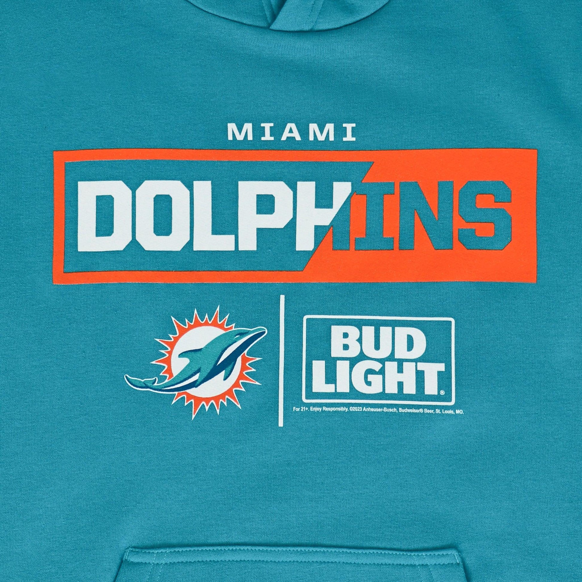 detail of bud light and dolphins logo
