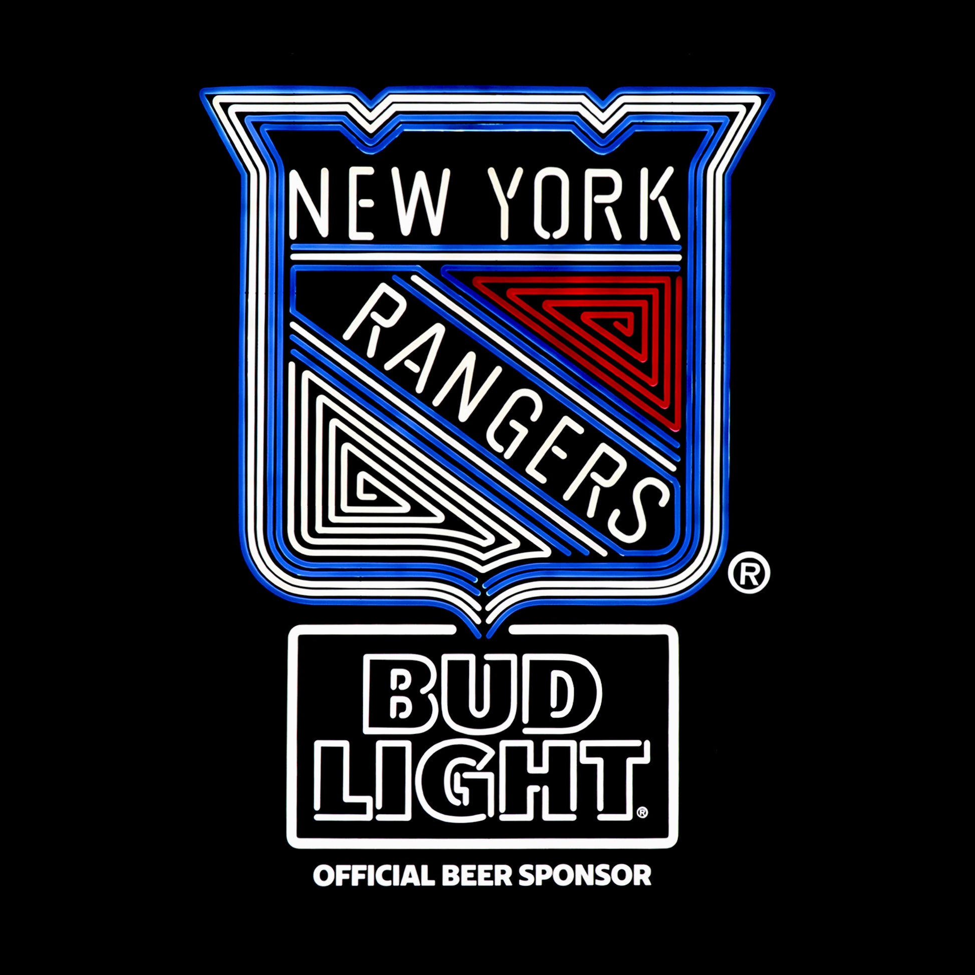 New York Rangers LED with black background