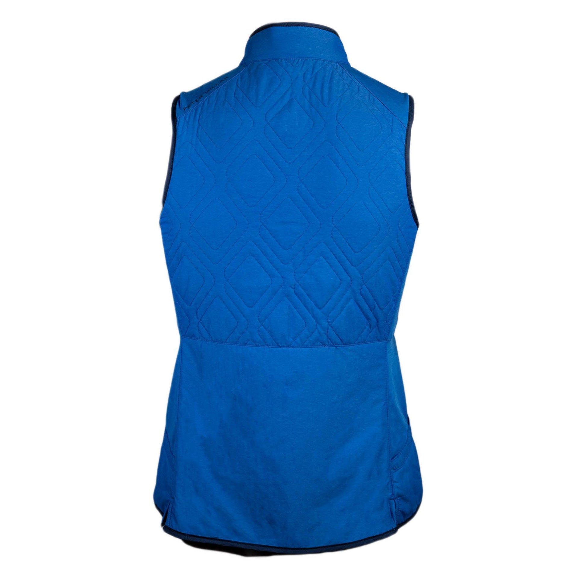 Back view of blue vest. no decorations