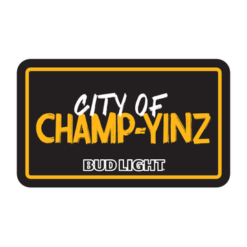 bud light pittsburgh steelers led neon sign that says city of champ-yinz