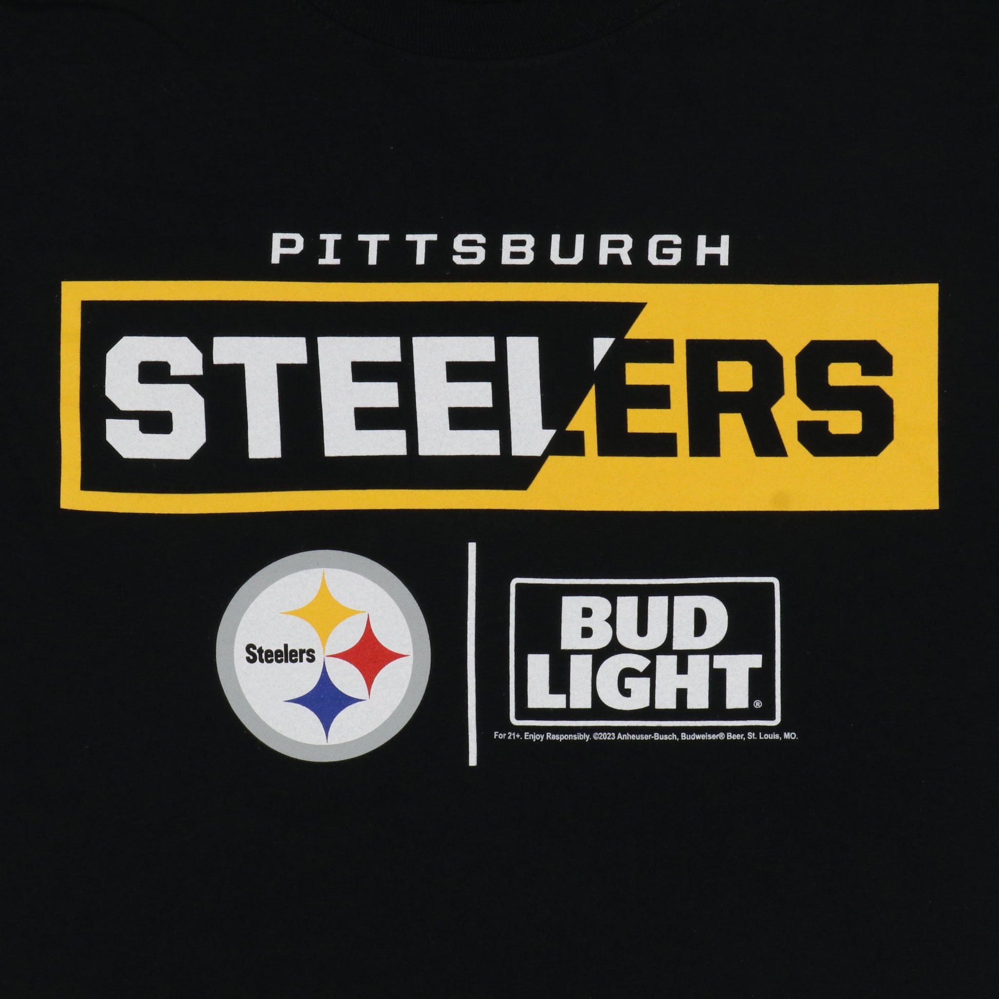 Zoom in on Steelers x Bud Light graphic