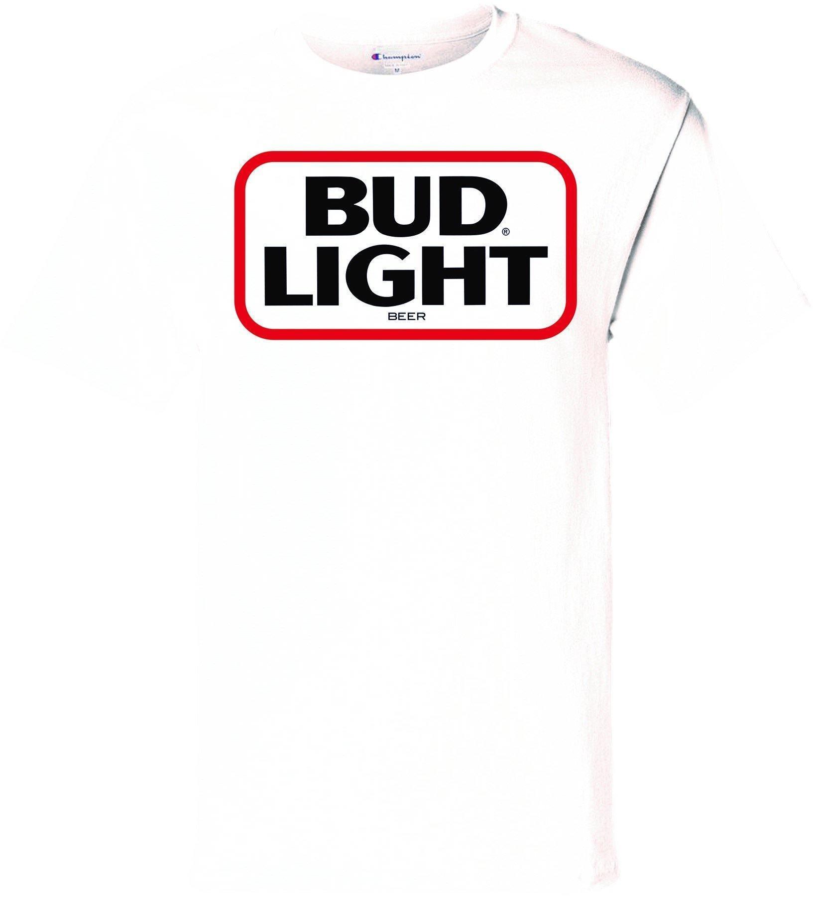Bud Light Retro Men's White Racetrack T-Shirts