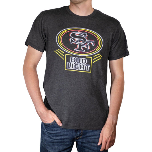 Man Wearing Bud Light San Francisco 49ers Black T-Shirt