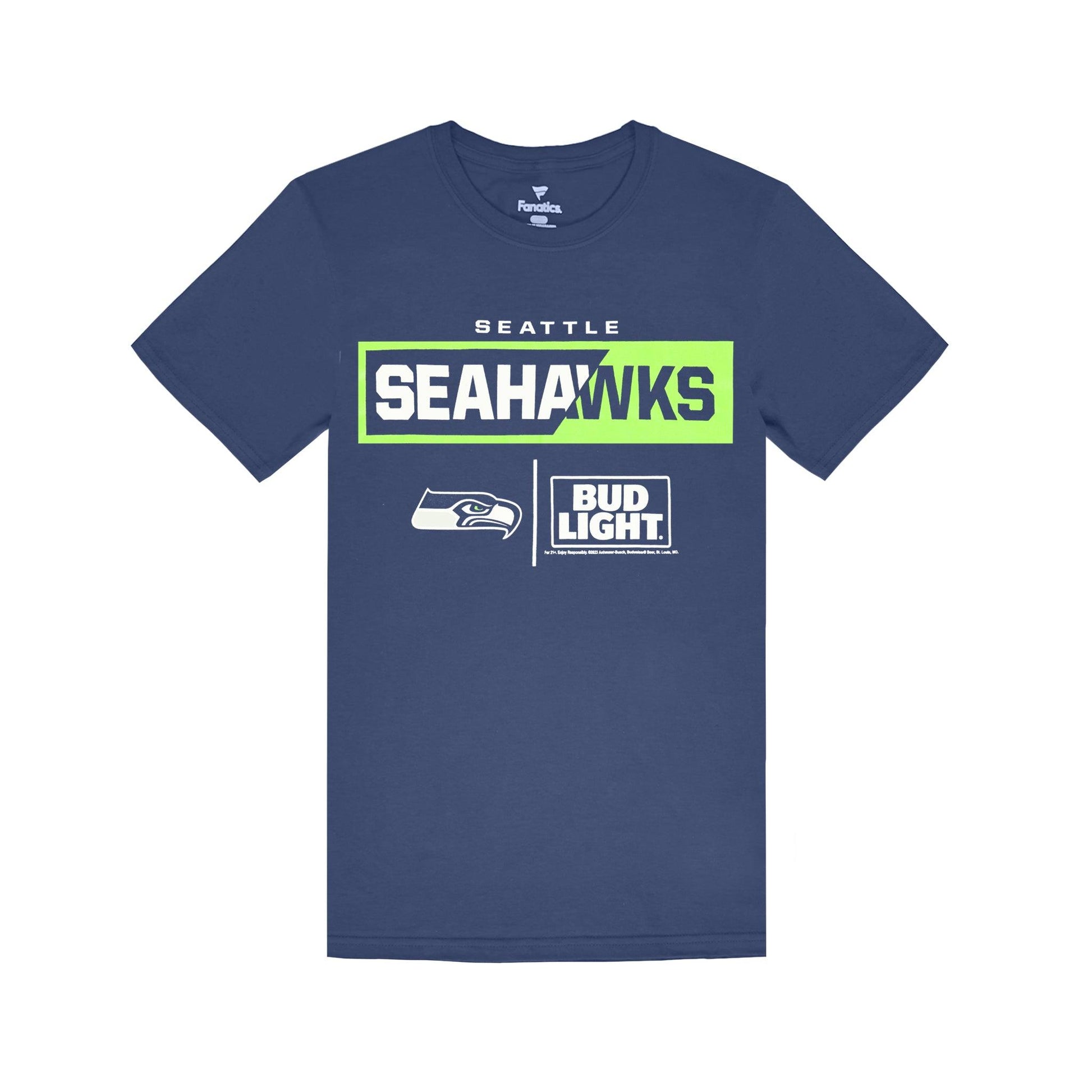 BUD LIGHT SEAHAWKS TEE NAVY