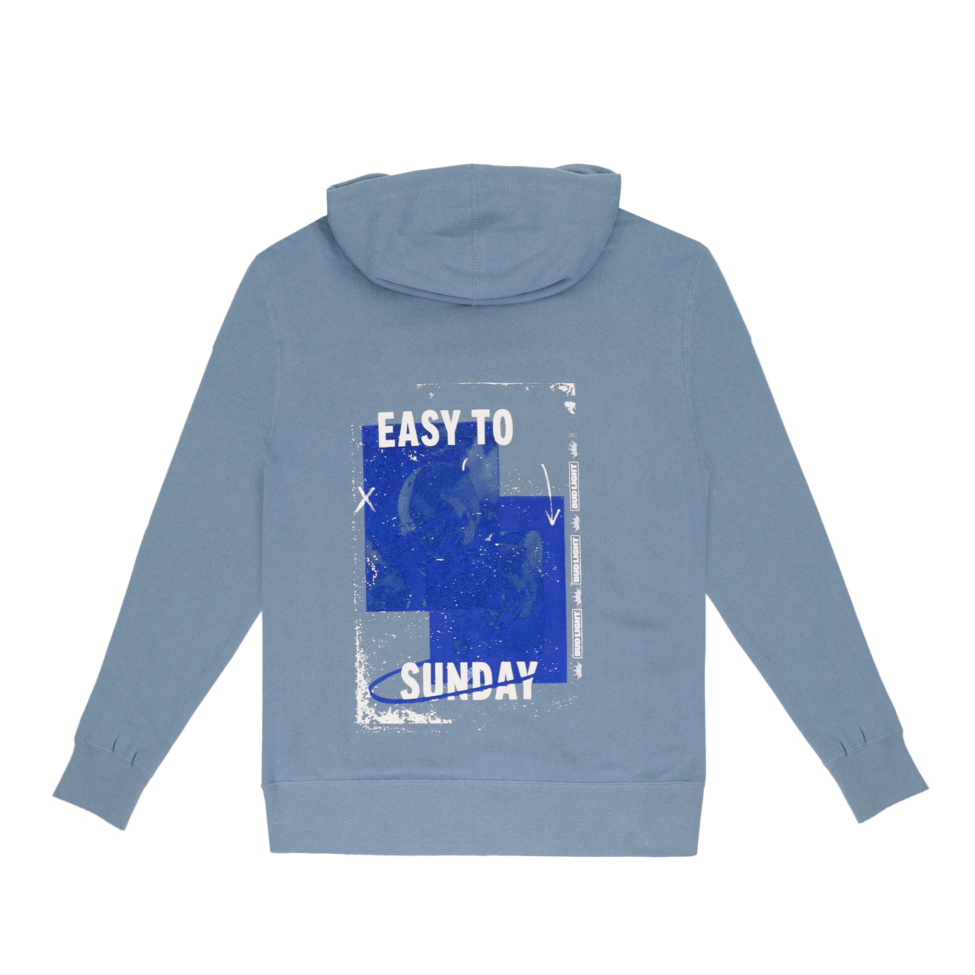 back of Bud Light Easy to Sunday hoodie