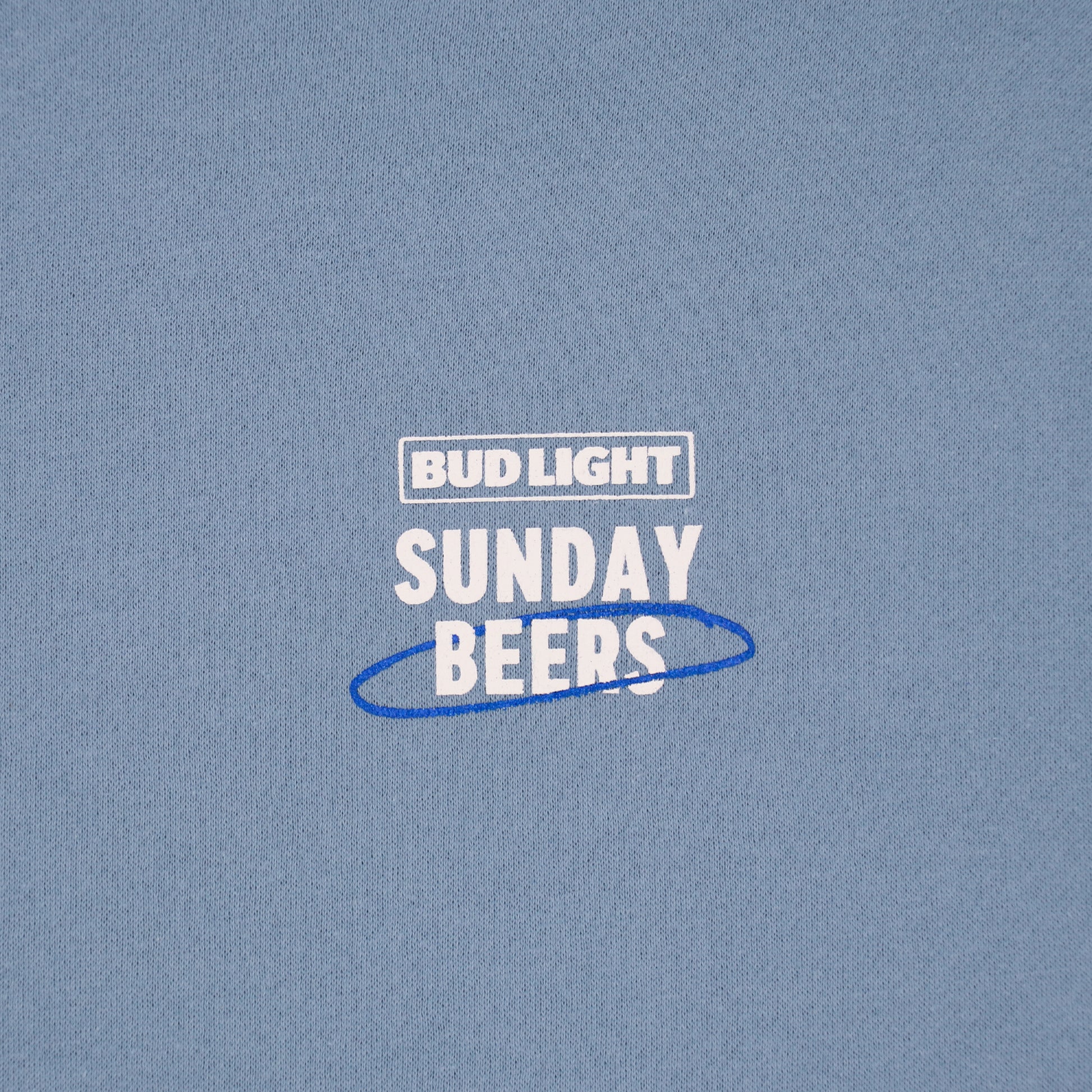 Zoomed in Logo "Bud Light" Sunday Beers