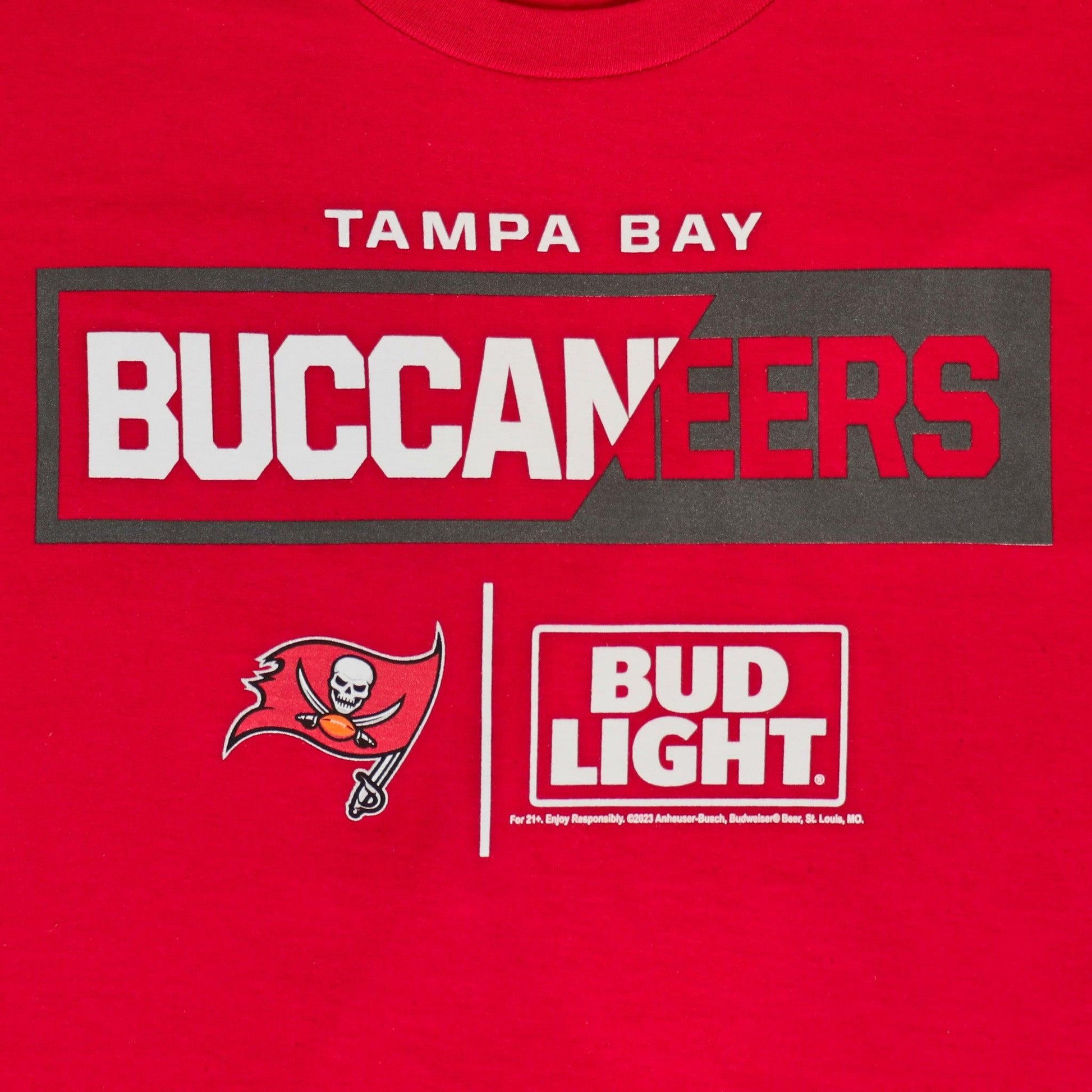 detail of bucs and bud light logo