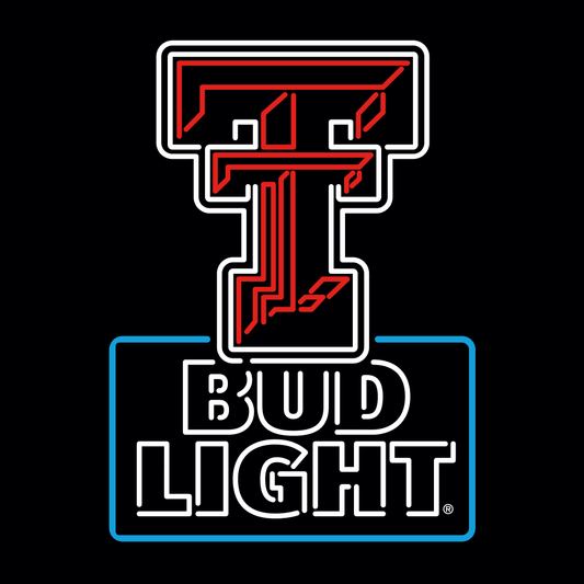 Bud Light Texas Tech Red Raiders LED Sign - Dark Lit