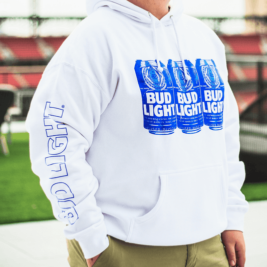 Bud Light White 3 Can Hoodie