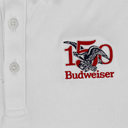 budweiser-150-swannies-polo-white-front-logo