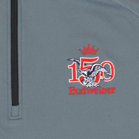 budweiser-150-swannies-quarter-zip-graphite-front-detail