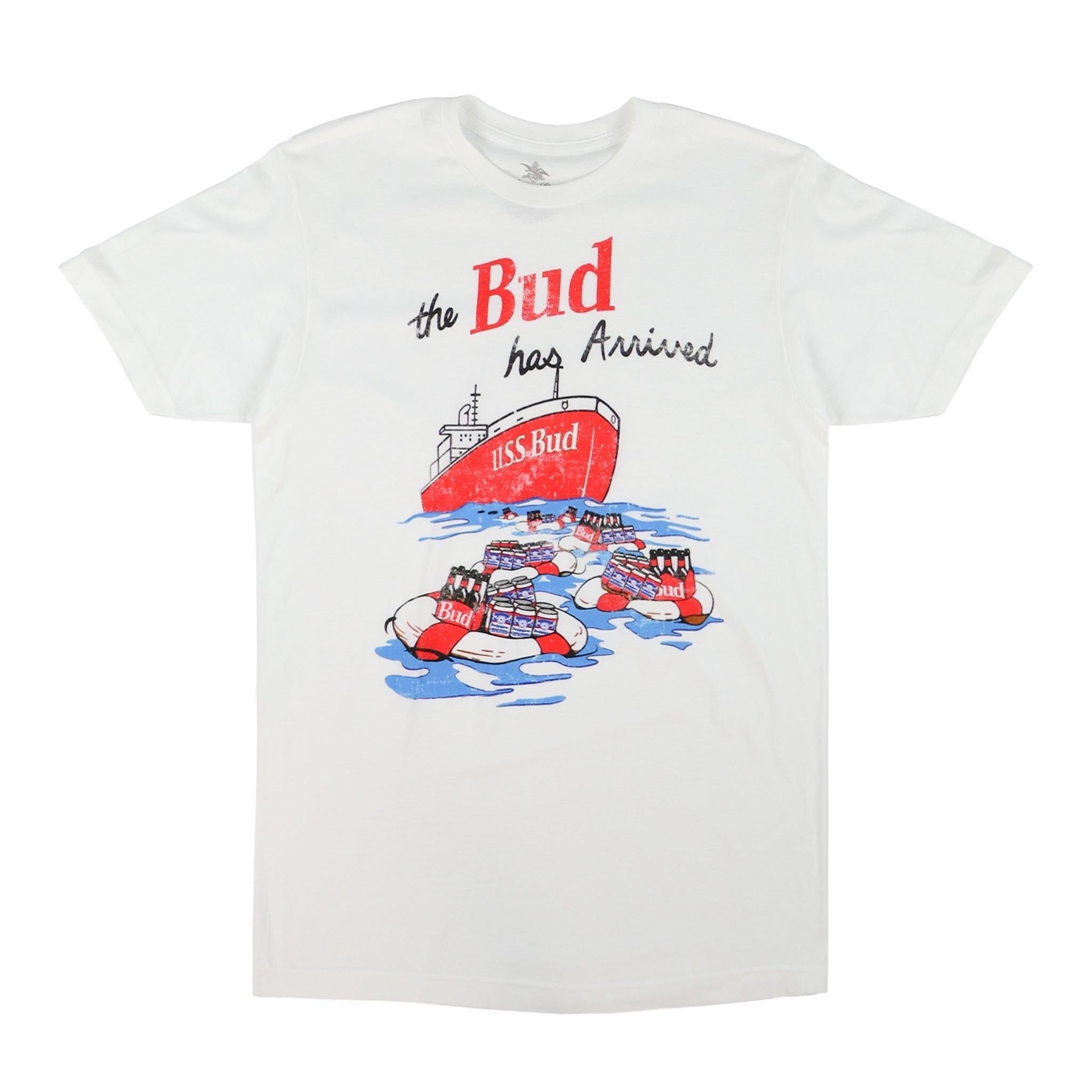 white Budweiser 90's Ship Men's T-Shirt