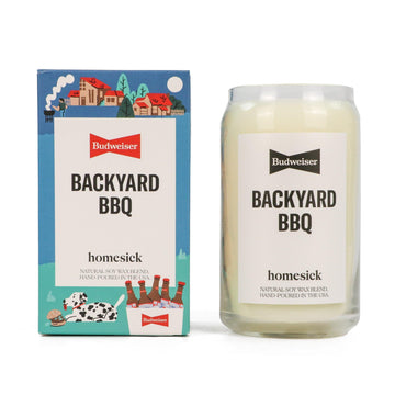 budweiser backyard bbq homesick candle and box that it comes in