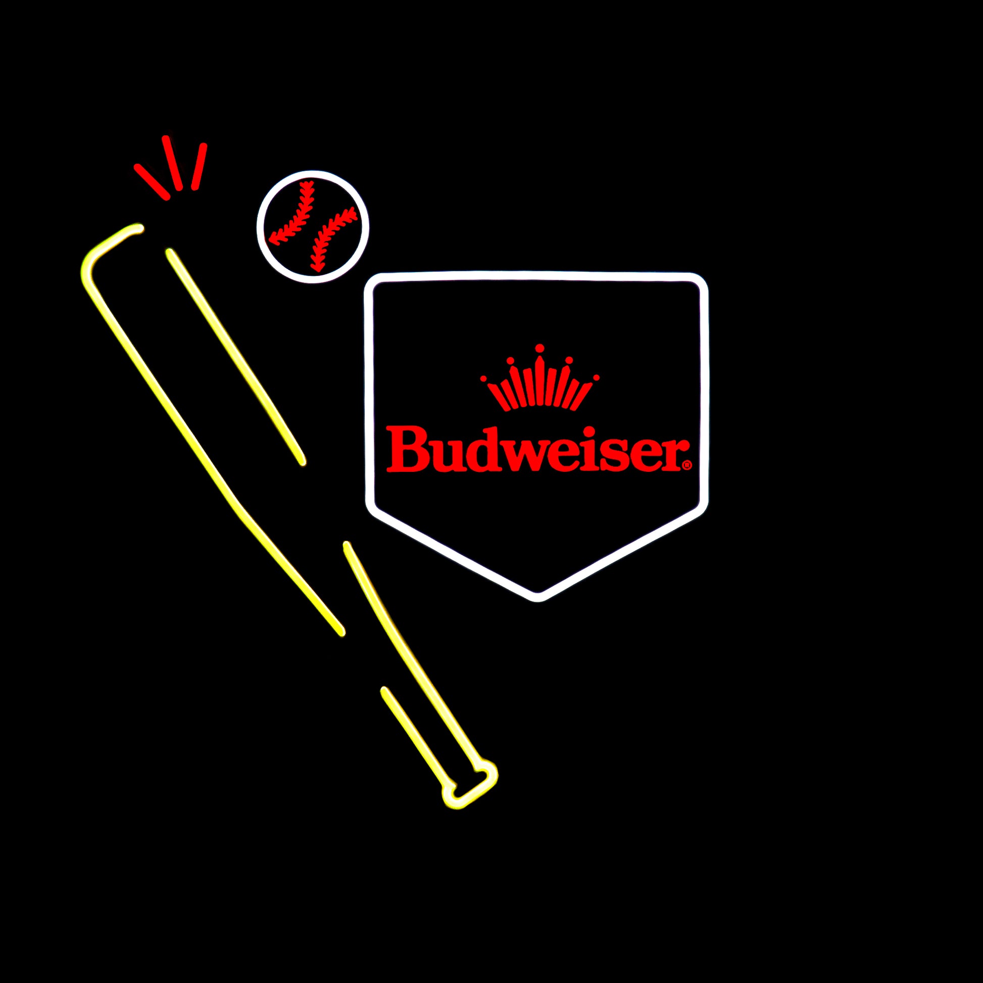 Budweiser Home Plate Baseball LED Sign