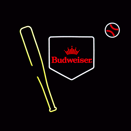 Budweiser Home Plate Baseball LED Sign