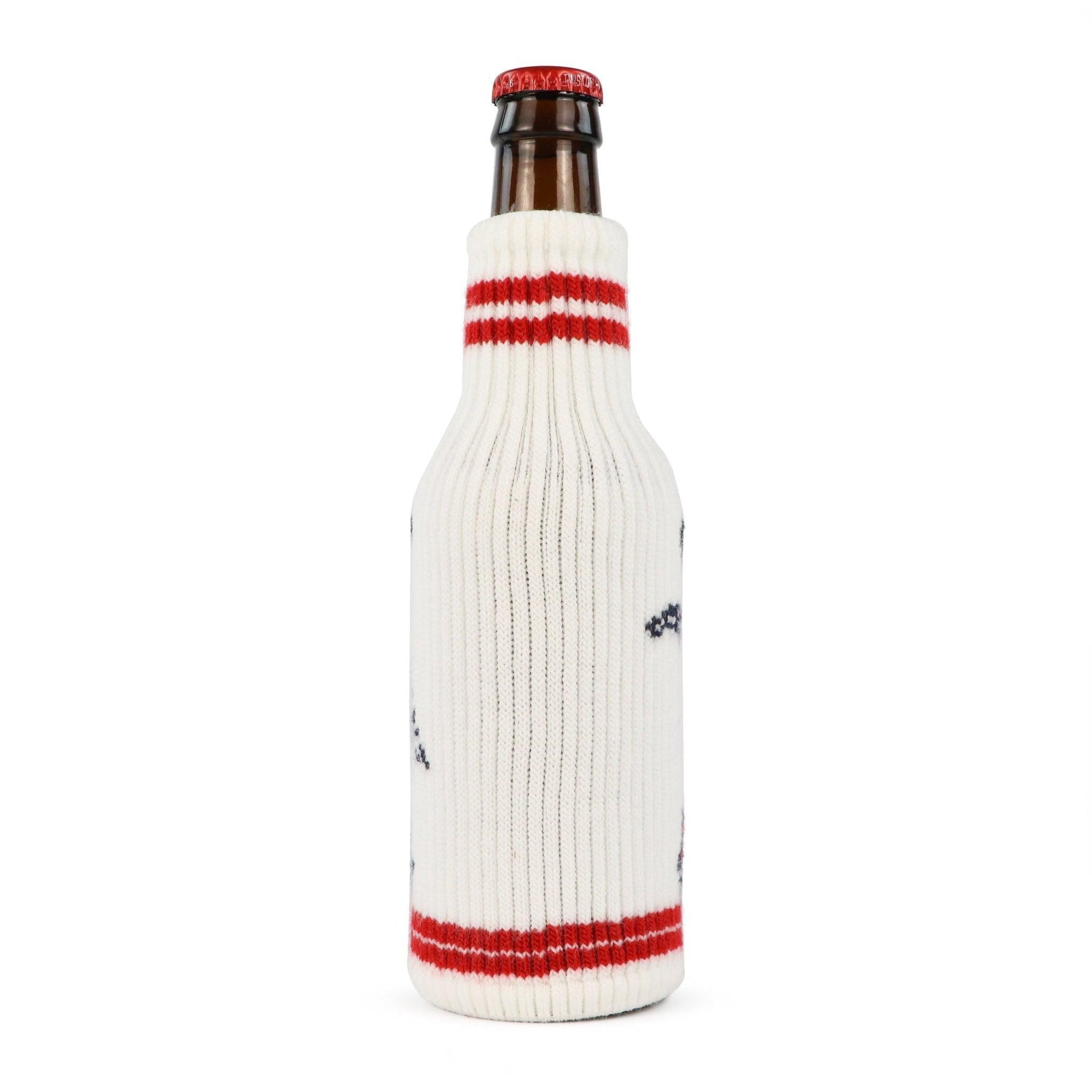 white budweiser bottle sweater coolie