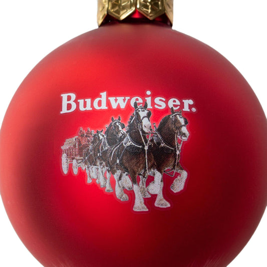 Budweiser Clydesdale Glass Ball Ornament - Closeup