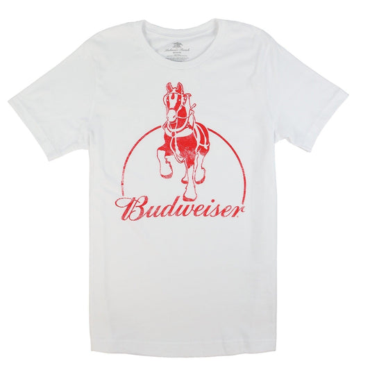 white budweiser clydesdale vintage t shirt