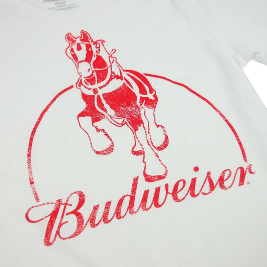white budweiser clydesdale vintage t shirt