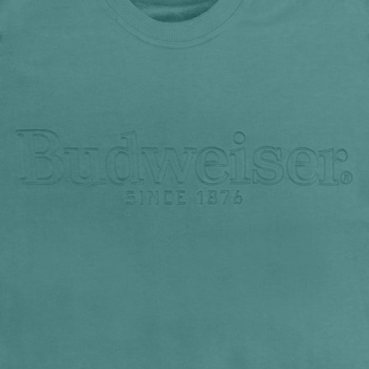 detail of debossed budweiser 