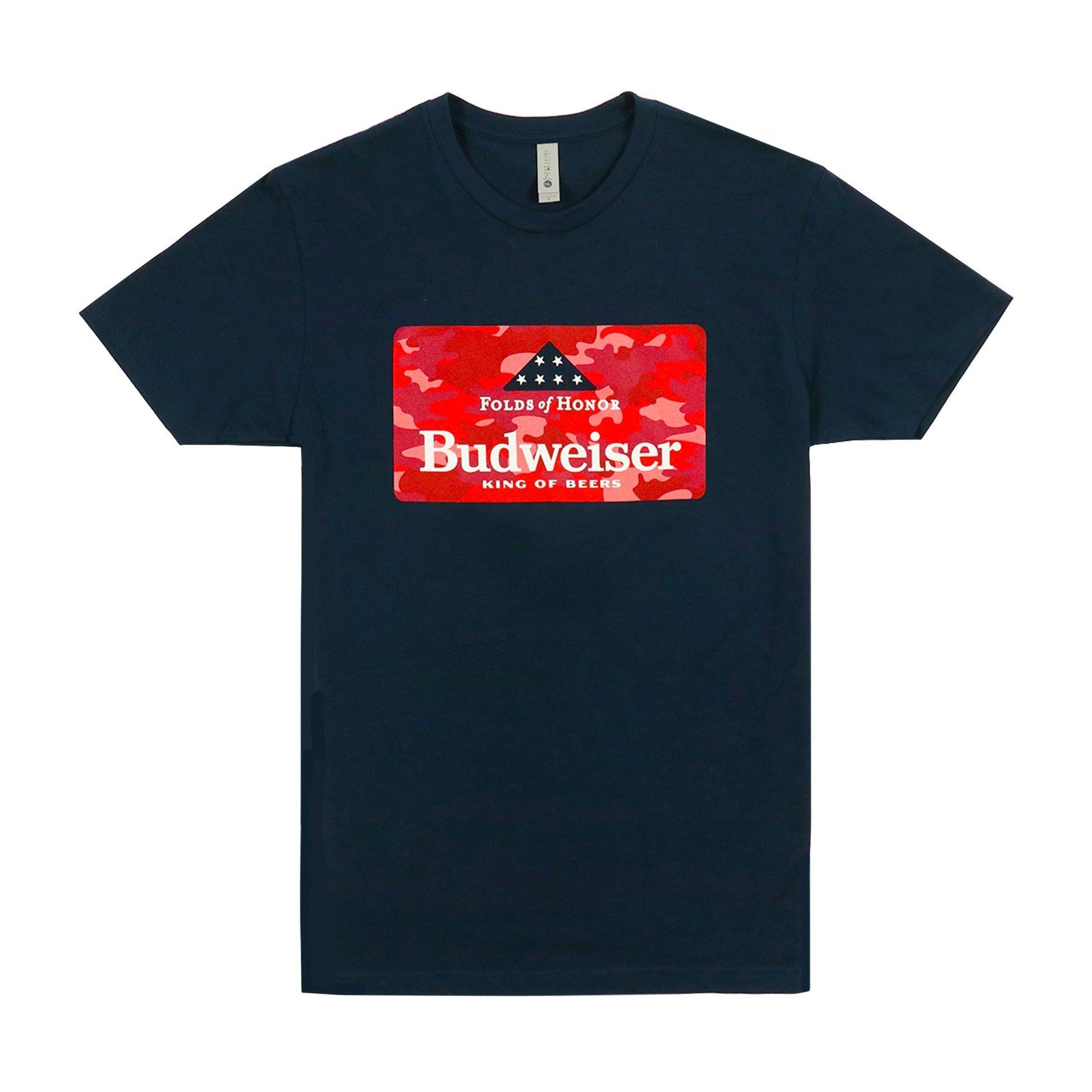 budweiser folds of honor t-shirt with folds of honor logo