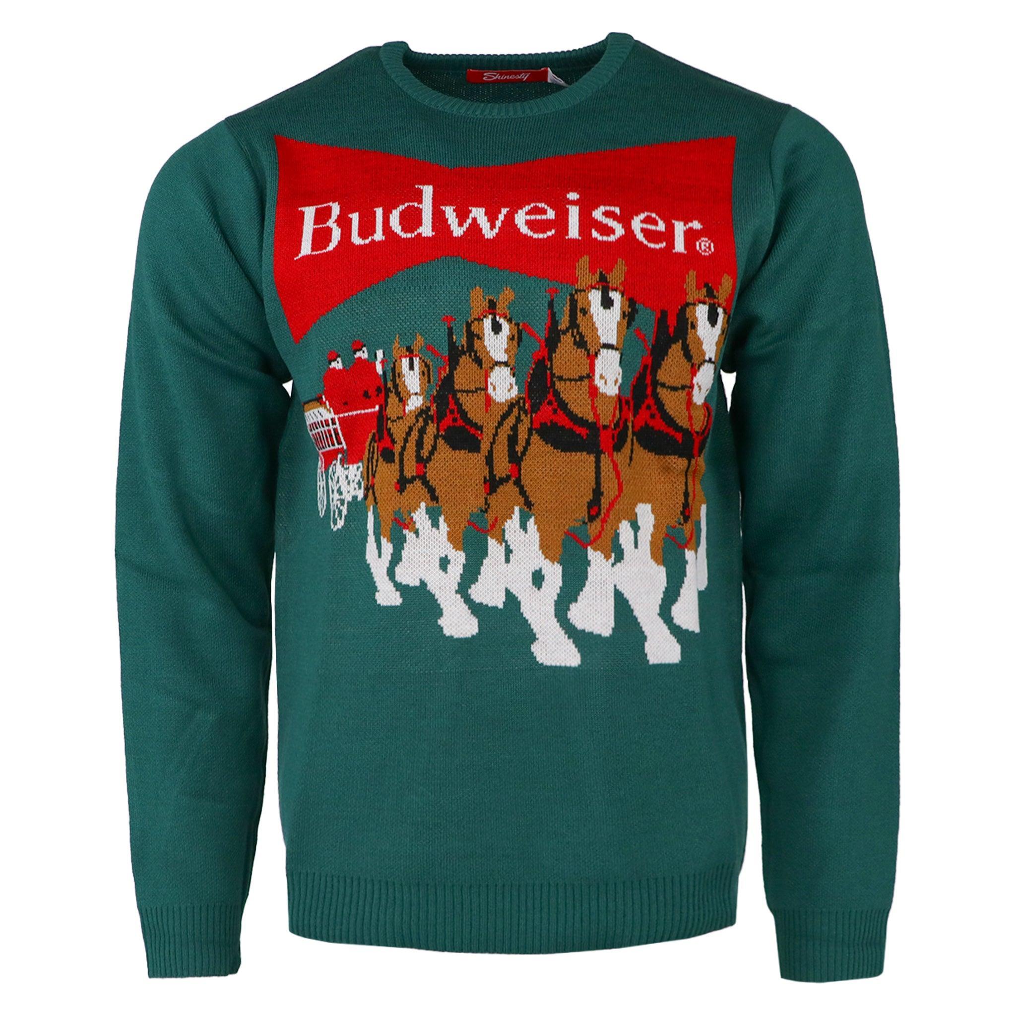 Budweiser Holiday Can Clydesdale Sweater