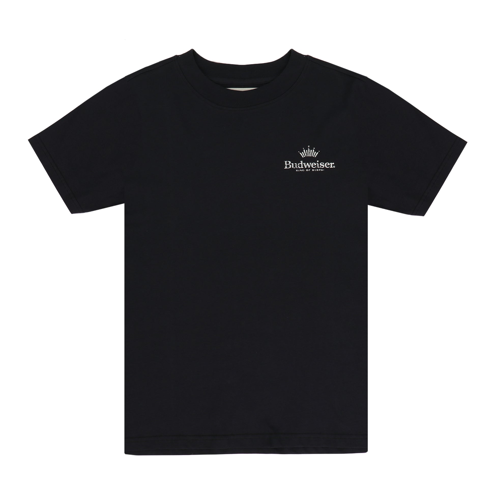 Front view of Budweiser x PacSun "King of Beers" Black Shirt
