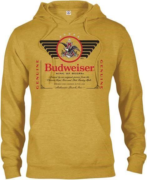 gold budweiser military can inspired hoodie