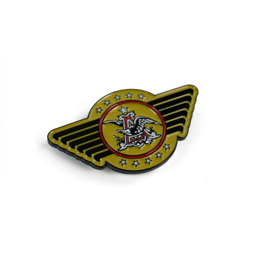 gold budweiser military wings lapel pin