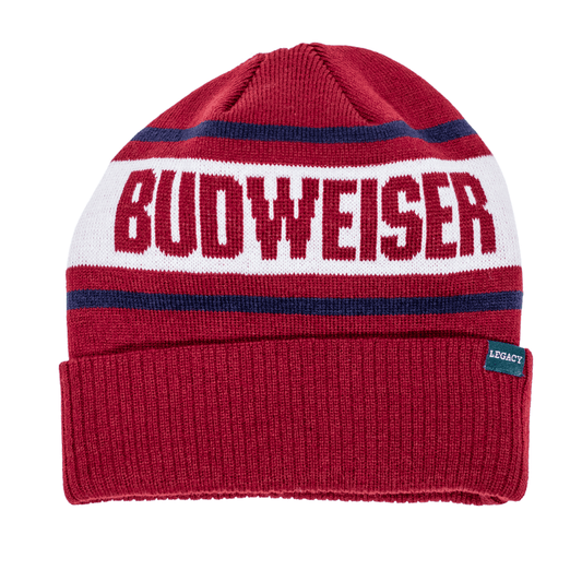 budweiser old school block beanie 