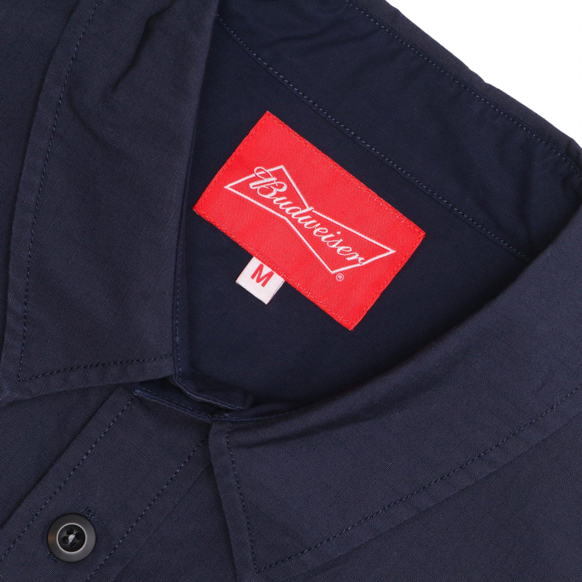 budweiser bowtie tag inside shirt 