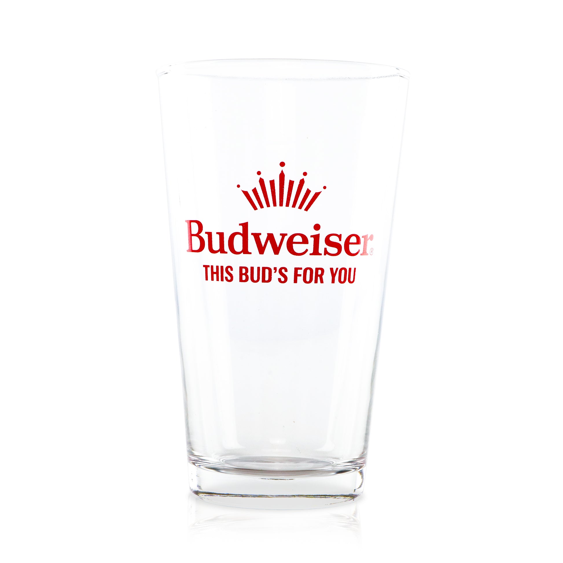 Budweiser pint glass "This Bud's For You"